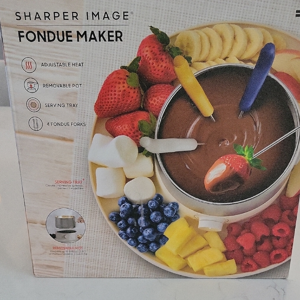 Sharper Image Chocolate Fondue Set with Colorful Forks